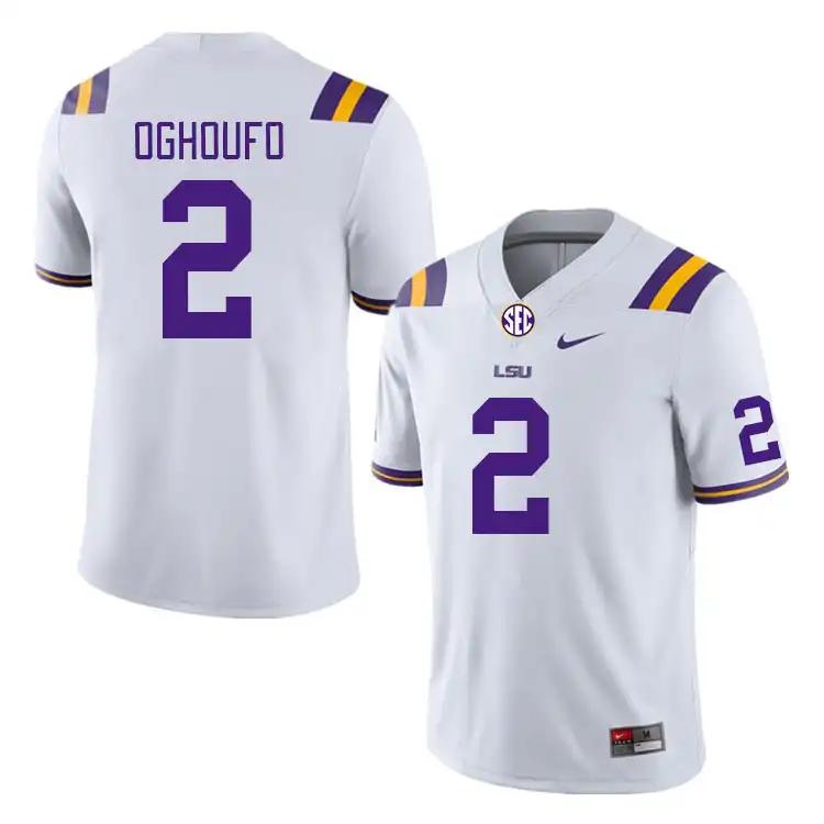 Men's LSU Tigers Ovie Oghoufo #2 White NCAA Football Jersey